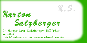 marton salzberger business card